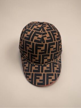 Fendi Brown and Black FF Logo Baseball Cap